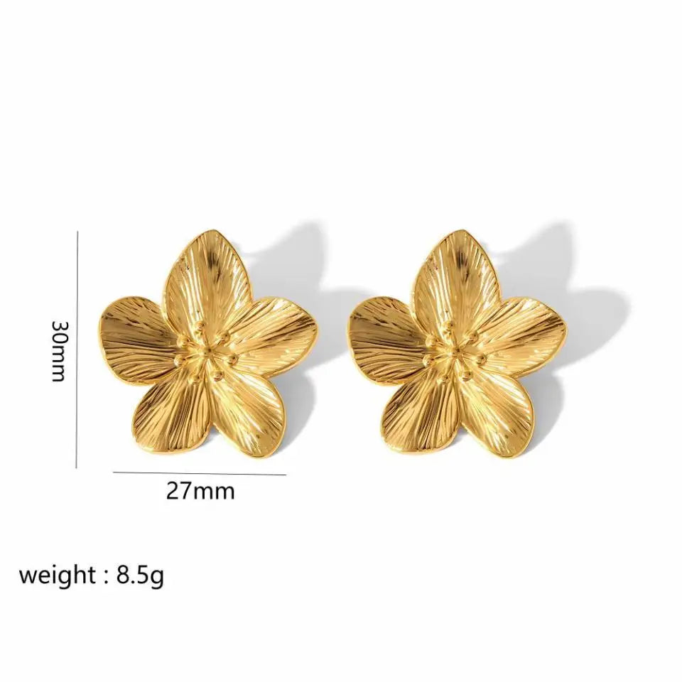 New Trendy Stainless Steel Butterfly Stud Earring Charm 18K Gold