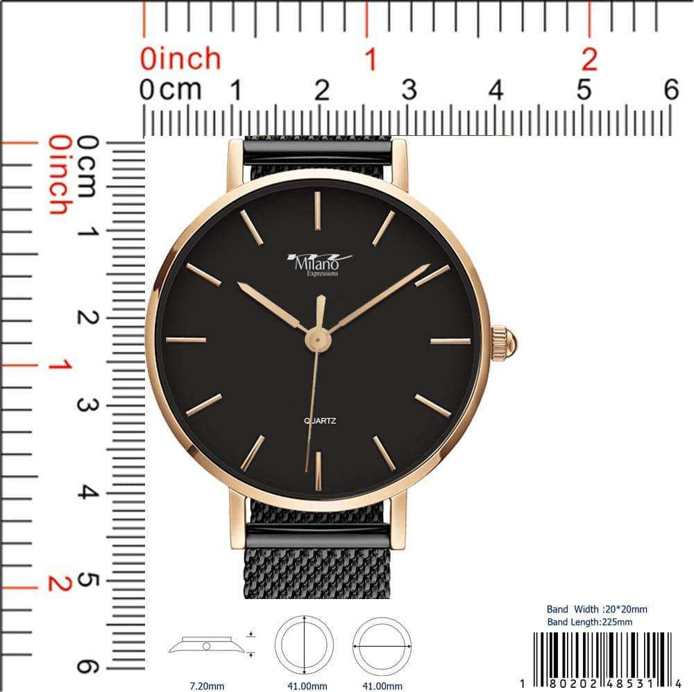 Elegant Milano Women’s Quartz Watch – Rose Gold Mesh Strap