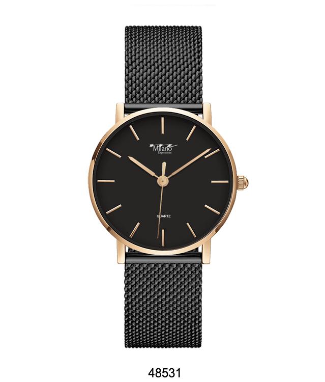 Elegant Milano Women’s Quartz Watch – Rose Gold Mesh Strap
