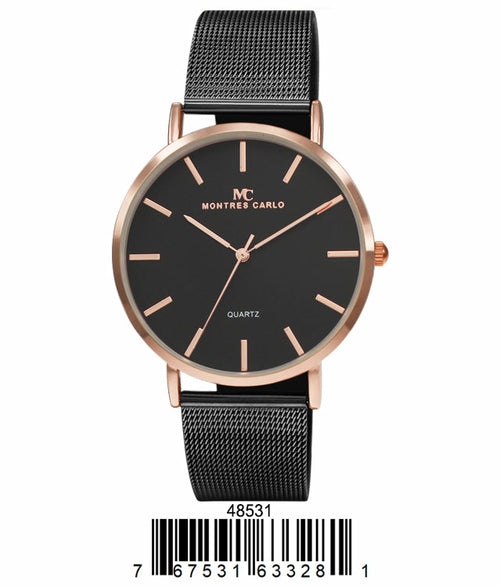 Elegant Milano Women’s Quartz Watch – Rose Gold Mesh Strap