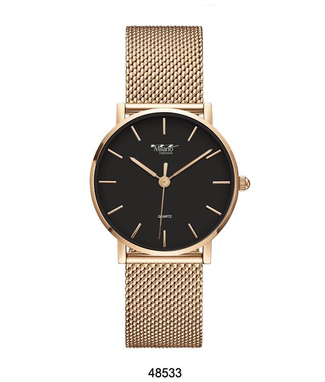 Elegant Milano Women’s Quartz Watch – Rose Gold Mesh Strap