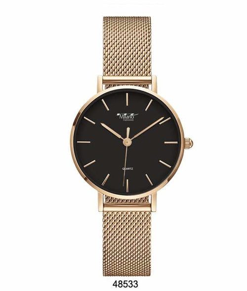 Elegant Milano Women’s Quartz Watch – Rose Gold Mesh Strap