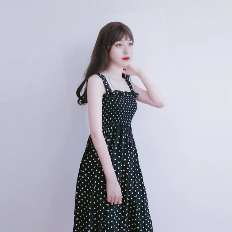 Mid-length Summer Polka Dot Dress