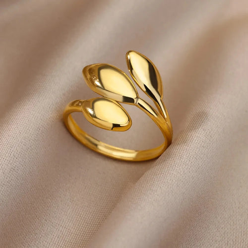 316L Stainless Steel Rings for Women Gold Color Never Fade Luxury