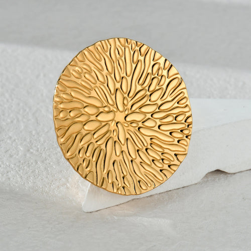 2024New Trendy 18K Gold-plated Flowers Ring For Women Stylish Vintage