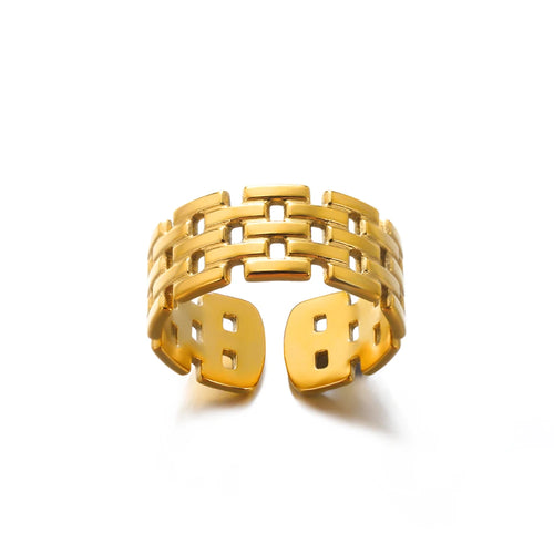 316L Stainless Steel Rings for Women Gold Color Never Fade Luxury