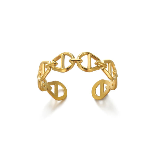 316L Stainless Steel Rings for Women Gold Color Never Fade Luxury