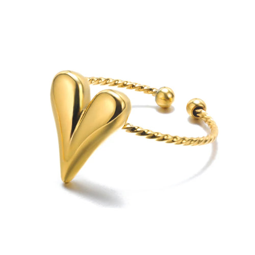 316L Stainless Steel Rings for Women Gold Color Never Fade Luxury