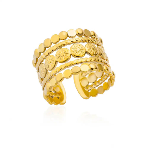 316L Stainless Steel Rings for Women Gold Color Never Fade Luxury