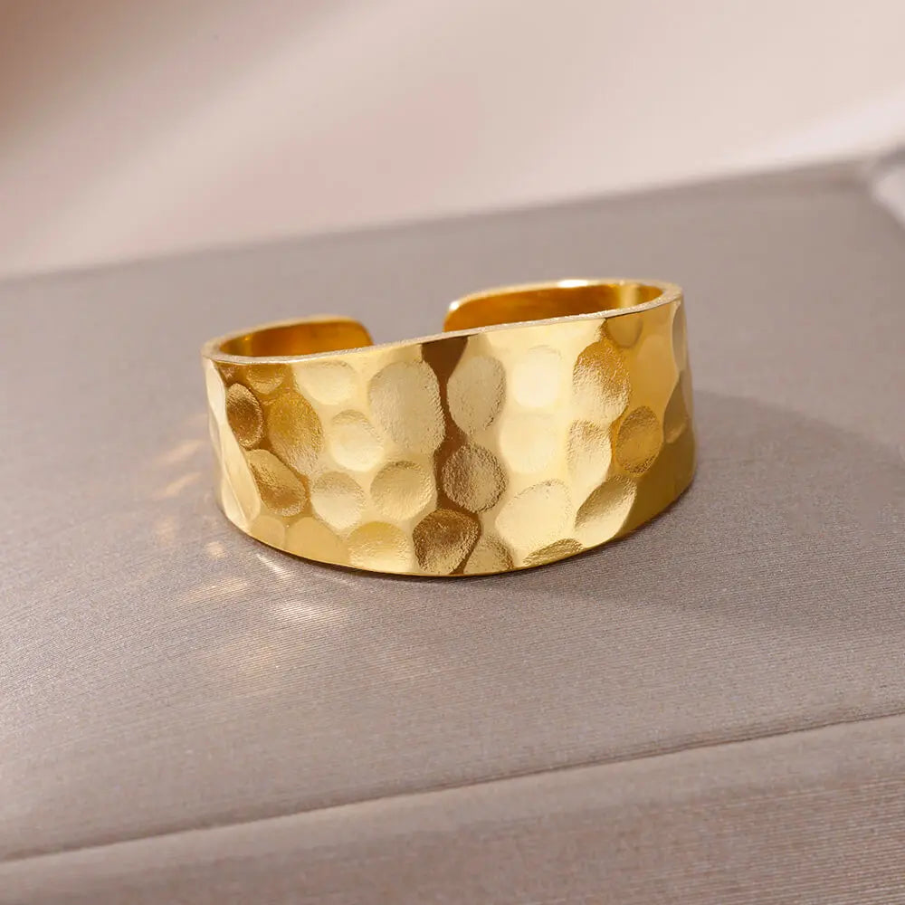 316L Stainless Steel Rings for Women Gold Color Never Fade Luxury