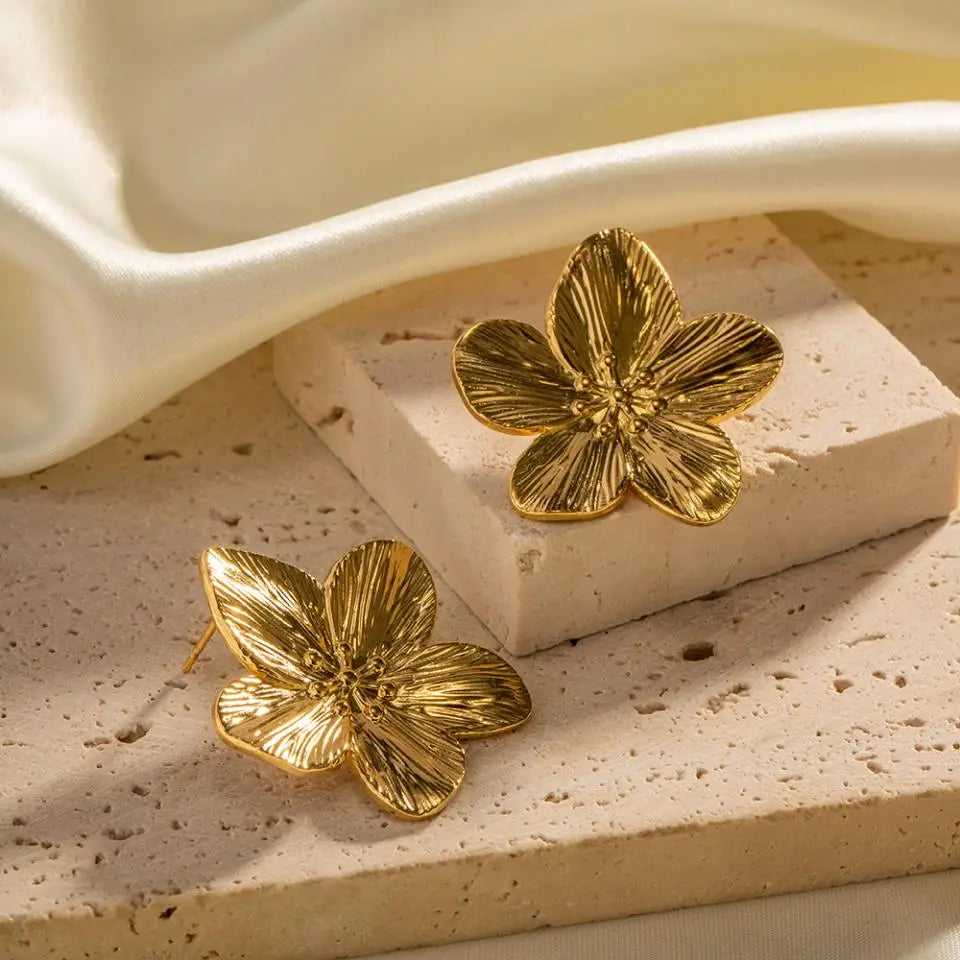 New Trendy Stainless Steel Butterfly Stud Earring Charm 18K Gold