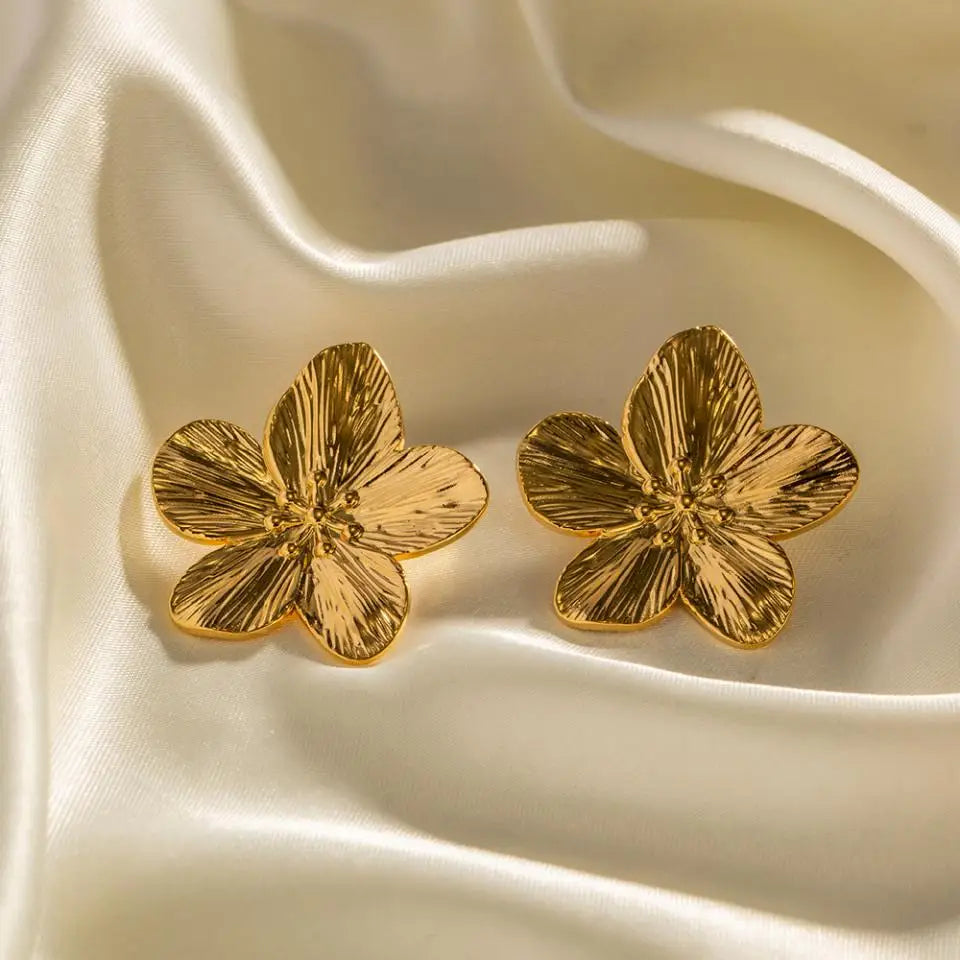 New Trendy Stainless Steel Butterfly Stud Earring Charm 18K Gold