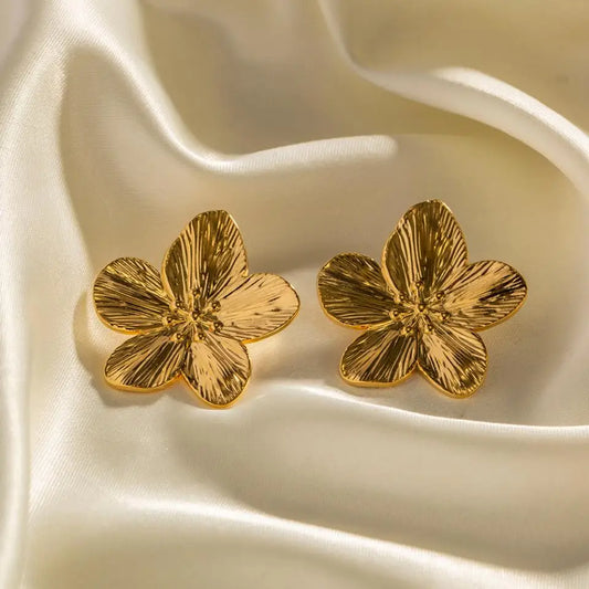 New Trendy Stainless Steel Butterfly Stud Earring Charm 18K Gold